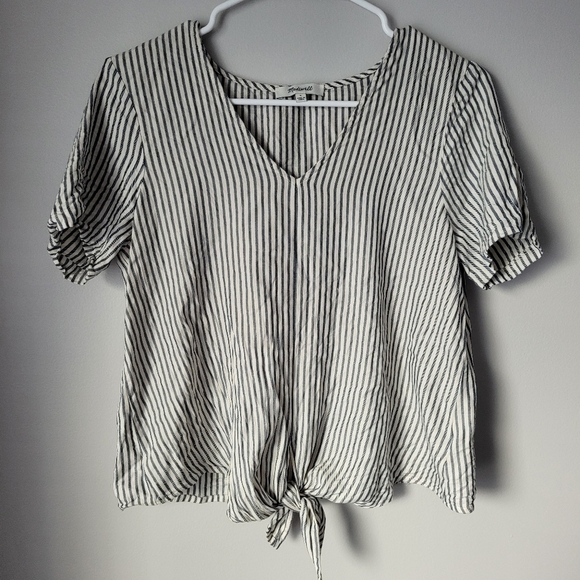 Madewell Novel Tie-Front Top in Stripe - Picture 5 of 7